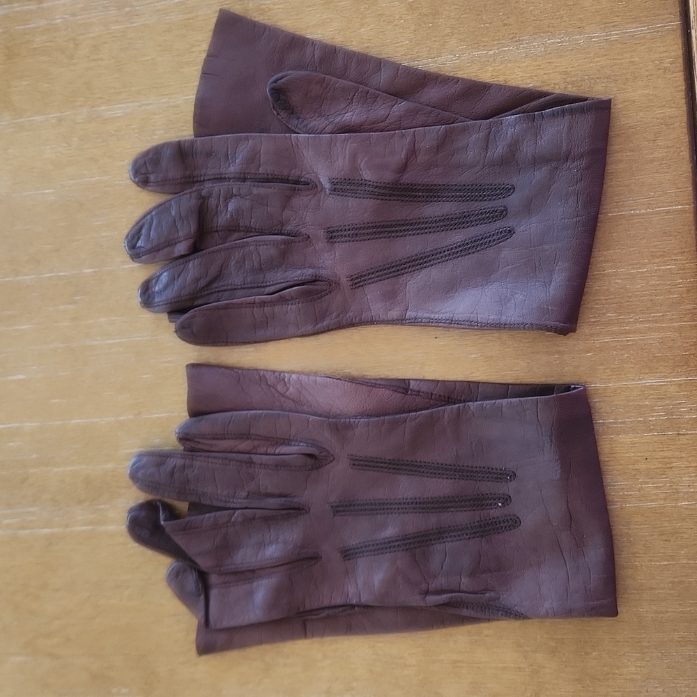 VINTAGE REAL KID LEATHER GLOVES.  MADE FOR A & S - Picture 2 of 12